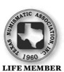 Texas Numismatic Association Life Member logo